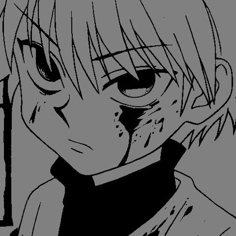 Hxh Kurapika Pfp, Killua Zoldyck Black And White, Smile Drawing, Anime Scenes, Killua Zoldyck, Black And White Art Drawing, Iphone Style, Drawing Expressions, Hunter Anime