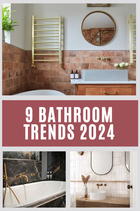 9 bathroom trends 2024 Small Bathroom Trends, Bath Trends, Bathroom Design Small Modern, Timeless Bathroom, Bathroom Design Trends, Japanese Zen, Bathroom Top, Unique Bathroom, Bathroom Trends