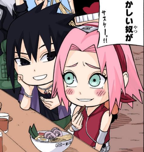 Sasusaku Chibi, Sasuke Chibi, Sakura Manga, Sakura Sasuke, Sasuke Uchiha Sakura Haruno, Naruto Uchiha, Naruto Shippuden Characters, Naruto Series, Sakura Uchiha