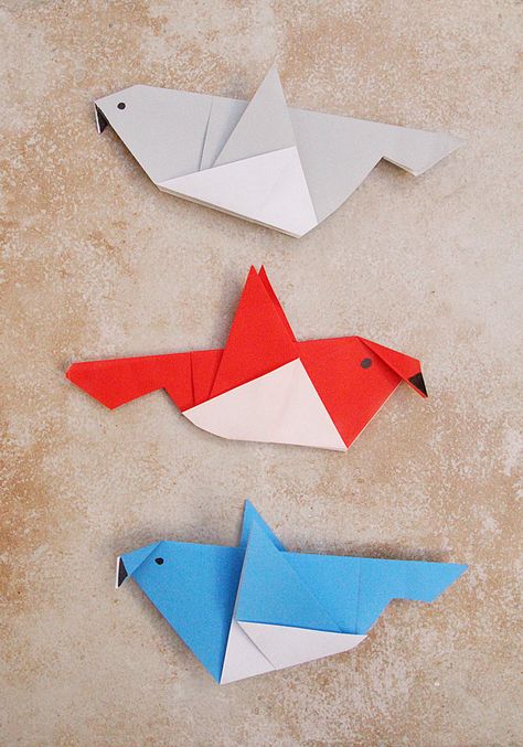 Origami Bird Easy, Easy Origami Animals, Bird Origami, Origami For Kids, Birds For Kids, Origami Tattoo, Origami Birds, Simple Origami, Easy Bird