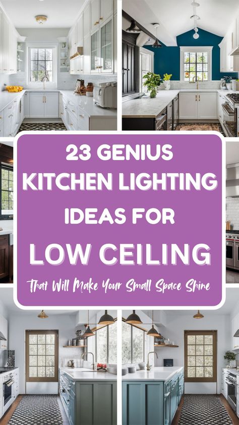 Modern kitchen lighting ideas for low ceilings featuring pendant lights, island lighting, and LED recessed fixtures for a cozy ambiance. Lighting Ideas Over Kitchen Island, Eat In Kitchen Lighting Ideas, Center Island Lighting Ideas, Island And Dining Table Lighting, House Lighting Ideas Interior, Center Island Lighting, Lighting Ideas For Low Ceilings, Ideas For Low Ceilings, Kitchen Lighting Ideas For Low Ceilings