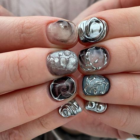 Nails Reaction Pic, Trash Nails, Mens Nails, Hello Nails, Punk Nails, Hard Nails, Fantasy Nails, Grunge Nails, Cute Gel Nails