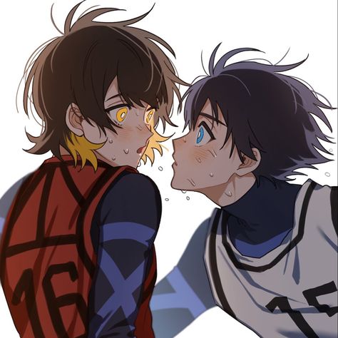 Bachira and isagi fanart icom cr/Yorii_0a Bachira And Isagi, Isagi Fanart, Blue Lovk, Anime Black Hair, Akaashi Keiji, Blue Anime, Blue Block, Anime Reccomendations, Sports Anime