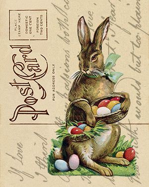 Vintage Easter Printables, Easter Images Free, Vintage Easter Bunny, Vintage Easter Postcards, Vintage Easter Cards, Spring Printables, Valentine Postcards, Easter Printables Free, Easter Postcards