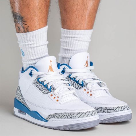 Jordan 3 Wizards, Jordan 3 Outfit, Jordan 3s, Jordan Retro 3, Jordan Sneaker, Embroidery Shoes, Washington Wizards, Air Jordan 3 Retro, Metallic Copper