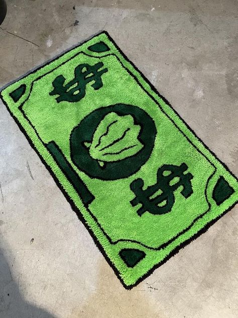 Cartoon Money, Green Dollar, Mat Living Room, Funky Rugs, Future Apartment Decor, Cute Bedroom Decor, Dreamy Room, Apartment Decor Inspiration, Dream Room Inspiration