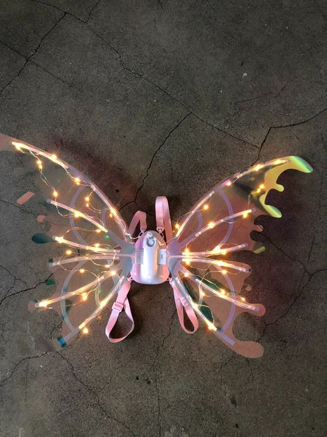 1pc Lighting Electric Elf Butterfly Simulation Wings, Angel Fairy Feather Wings, Can Be Backed Children's Luminous Toys. For Children 3+ Years Old, For Halloween, Party Gifts, Birthday Gifts, Cosplay. | SHEIN USA Led Fairy Wings, Light Up Fairy Wings, Electric Butterfly, Fairy Wings Aesthetic, Navy Costume, Butterfly Fairy Wings, Halloween Party Gifts, Feather Wings, Butterfly Fairy