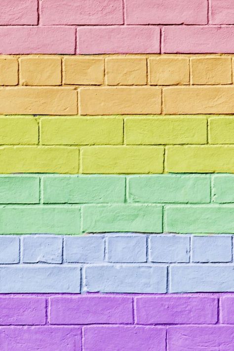 Bricks Rainbow Aesthetic, Rainbow Wallpaper, Brick Wallpaper, Tumblr Wallpaper, Pastel Wallpaper, Cellphone Wallpaper, Cute Wallpaper Backgrounds, Screen Wallpaper, Colorful Wallpaper