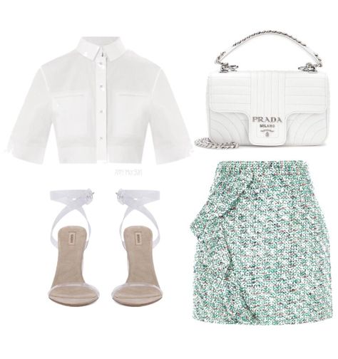 Green And White Outfit Ideas, Clear Outfit, Polyvore Outfits Classy, Elegante Casual, Looks Chic, Kpop Fashion Outfits, White Colour, Fancy Outfits, Teenage Fashion Outfits