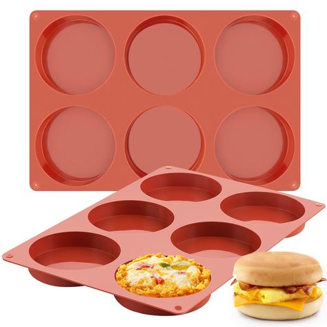 PRICES MAY VARY. Premium Quality: JOERSH large round muffin top pans are made of 100% Food Grade silicone, BPA free, non-toxic, non-stick, heat-resistant, flexible and long-last sturdy for more than 1,000 times use. (We suggest to put a hard baking tray or sheet under these molds before filling them for easy transfer.) Temperature Range: Silicone muffin top pan can withstand temperatures from -40°F to 446°F (-40°C to 230°C), safe for the oven, microwave oven, freezer, refrigerator and dishwasher Muffin Top Pan, Egg Sandwich Breakfast, Silicone Baking Pans, Jumbo Muffins, Egg Molds, Cupcake Pans, Cake Pie, Silicone Tray, Silicone Molds Baking