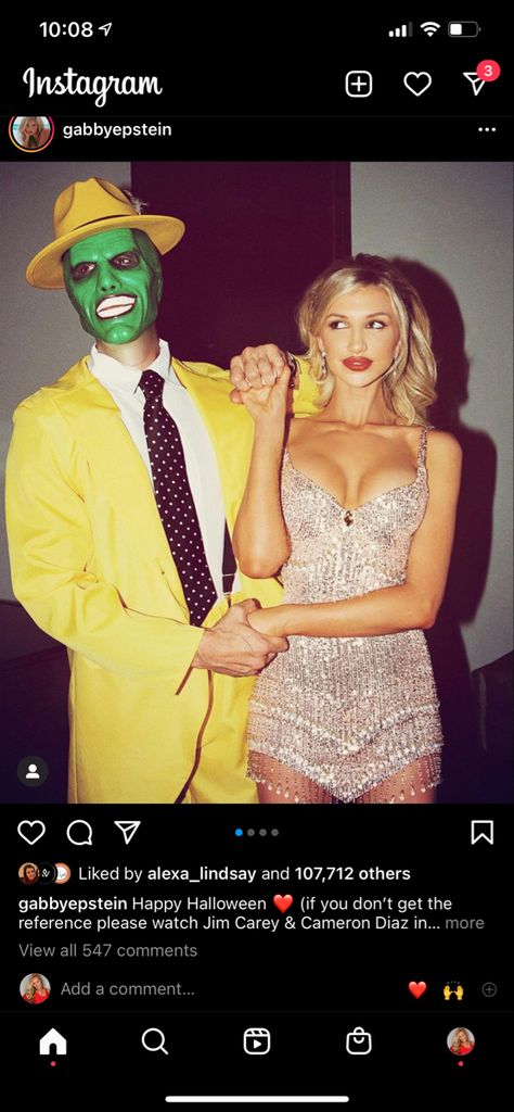 Wwe Halloween Costumes Couples, Jim Carey Costume, Blonde And Brown Hair Couple Costumes, Iconic 90s Couples, The Mask Couples Halloween Costume, Engaged Halloween Costume, Legally Blonde Couples Costume, Romantic Halloween Costumes, 90s Cartoon Couples Costumes