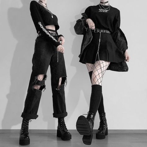 22.7k Likes, 50 Comments - SKYDANCE ⛓ alternative fashion (@shopskydance) on Instagram: “1 or 2? Which look by @blxckpetal would you wear? ✨🥰” Egirl Fashion Korean, Egirl Looks Style, Soft Alternative Outfits, Grunge Egirl, Egirl Fashion, E Girl Outfits, Egirl Clothes, E Girl, Fashion Inspiration Design