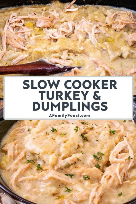 Crockpot Recipes With Turkey, Turkey And Dumplings Crockpot, Boneless Turkey Crockpot, Turkey Dumplings Recipes, Turkey And Dumplings Easy, Leftover Turkey And Dumplings, Crockpot Turkey Recipes, Crackpot Chicken, Turkey Dumplings