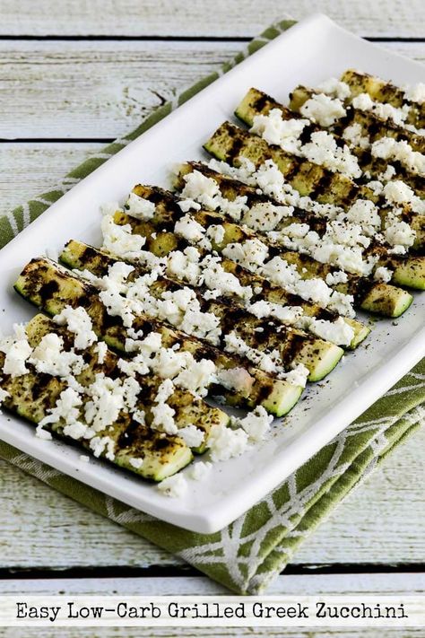 Greek Zucchini, Low Carb Zucchini Recipes, Grilled Zucchini Recipes, Zucchini Side Dishes, Feta Cheese Recipes, Summer Eats, Feta Recipes, Greek Flavors, Easy Zucchini