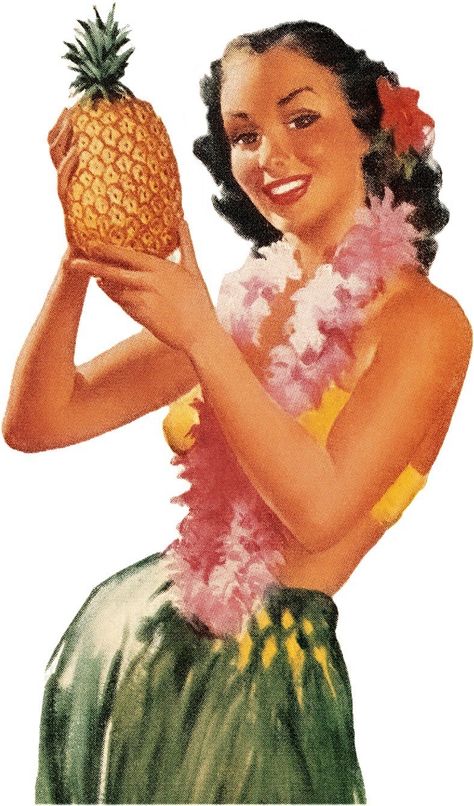 Hawaiian Illustration, Dance Illustration, Paradise Girl, Dancing Clipart, Pineapple Illustration, Tiki Hawaii, Hawaii Hula, Dancer Silhouette, Cartoons Dancing