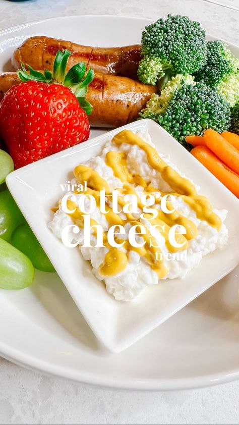 Chicken Sausage Cottage Cheese, Cottage Cheese With Mustard, Mustard And Cottage Cheese, Cottage Cheese Mustard Trend, Mustard Cottage Cheese Plate, Cottage Cheese Mustard Meal, Mustard Cottage Cheese Diet, Cottage Cheese And Mustard Plate, Mustard And Cottage Cheese Diet