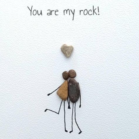 Birthday Card Husband, Stone Pictures Pebble Art, You Are My Rock, Husband Card, Husband Birthday Card, Vevey, My Rock, Art Stone, Pebble Pictures