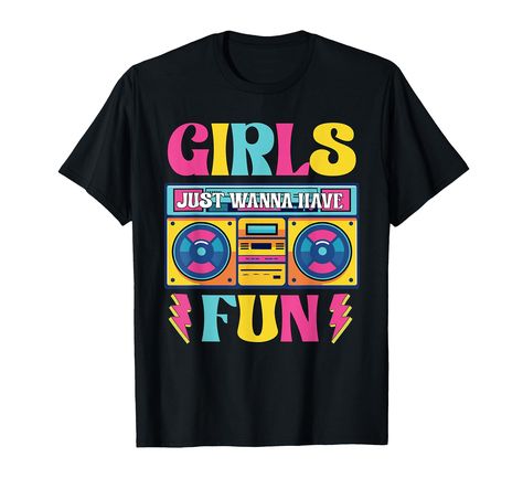 PRICES MAY VARY. Girls Just Wanna Have Fun Shirt, Show your love the 1980's with this cute just a girl who loves the 80's top for women or girls. Makes the perfect 80's party accessory or costume for 80's fans of any age. Funny 80's Girls Just Wanna Have Fun 1980s Style T-Shirt, perfect 80's party top, 80's costume or 80's present for 1980 themed birthday parties or parties for women who love the 80's. Lightweight, Classic fit, Double-needle sleeve and bottom hem 80s Shirts Women, 80's Costume, 80s Humor, 80's Party, 1980s Style, Girls Just Wanna Have Fun, 80s Costume, 80s Shirts, Fun Shirt