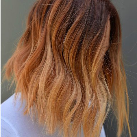 Ginger Peach Is Fall’s Prettiest Ombré Hair Color Trend | Allure Ombre Hair Ginger, Hair Ginger Brown, Ginger Ombre, Peach Hair Colors, Hair Ginger, Ginger Brown, Ginger Peach, Brown Ombre Hair, Peach Hair