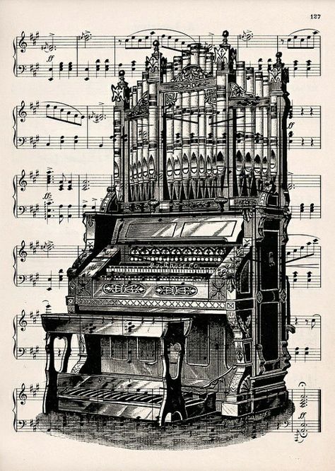 Old Piano, Organ Music, Sheet Music Art, Pipe Organ, Music Of The Night, Music Drawings, The Phantom Of The Opera, Musical Notes, Want To Draw