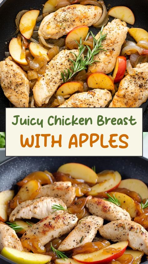 Indulge in a savory and sweet dish with this flavorful recipe for tender chicken breast with apples. The combination of juicy, pan-seared chicken breast and caramelized apples creates a mouthwatering sensation that will delight your taste buds. Serve it up as an impressive weeknight dinner or save the recipe for a special occasion. With just a few simple ingredients, you can whip up this delicious meal in no time. Give your dinner routine a refreshing twist by trying out this delicious recipe! Apple Stuffed Chicken Breast, Chicken And Apples, Pan Chicken Breast, Slow Carb Recipes, Juicy Chicken Breast, Caramelized Apples, Pan Seared Chicken Breast, Slow Carb, Delicious Chicken Breast Recipes