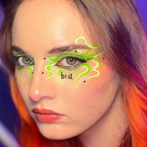 I realised I never posted the photos from this look hehe💚🖤 brat summer makeup pt 2 Using @glisten_cosmetics wet liner in key lime and cola (code EVADOESMAKEUPP for 20% off💸) Pastel green liner from a brand that no longer exists @plouise_makeup_academy base in green with envy (code EVADOESMAKEUPP for 15% off💸) @bperfectcosmetics carnival palette #brat #bratcharlixcx #charlixcx #bratsummer #creativemakeup #smallcreator #bratmakeup #greenmakeup #greenliner #graphicliner #graphiclinerinspo ... Brat Summer Makeup, Brat Makeup, Donni Davy, Sweat Tour, Glisten Cosmetics, Brat Summer, Plouise Makeup, Concert Makeup, Plouise Makeup Academy