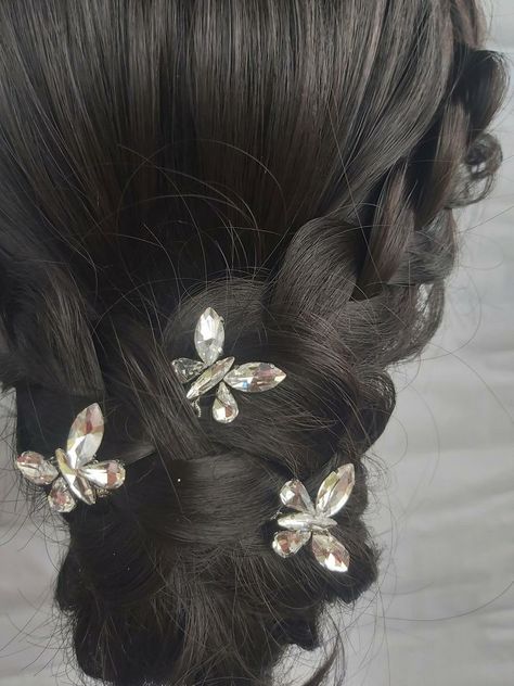 Magical Butterflies, Pearl Hair Vine Wedding, Bohemian Wedding Earrings, Fairy Bride, Butterfly Hair Pin, Hair Fairy, Hair Accessories Silver, Crystal Wings, Beauty And Beast Wedding