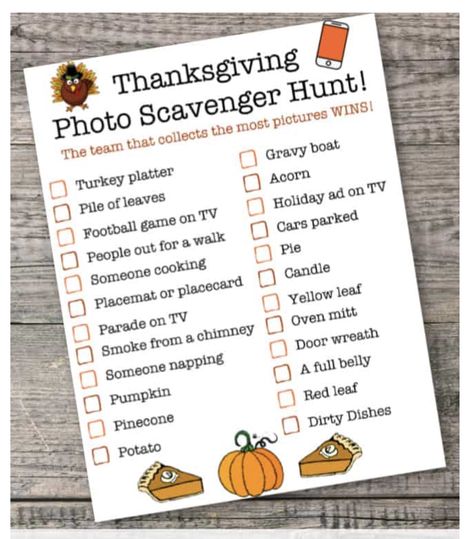 Thanksgiving Scavenger Hunt, Thanksgiving Games For Adults, Free Printable Thanksgiving, Scavenger Hunt Birthday, Thanksgiving Photos, Photo Scavenger Hunt, Great Mom, Scavenger Hunt For Kids, Printable Thanksgiving