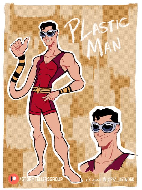 Plastic Man Art, Plastic Man Fanart, Dc Plastic Man, Justice League Fanart, Plastic Man Dc, Young Justice Characters, Fan Art Dc, Jack Cole, Dc Fanart