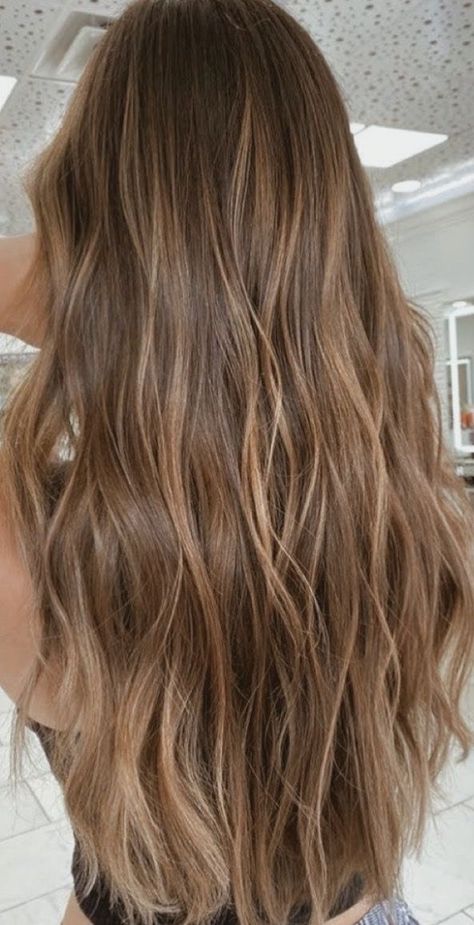 Warm Caramel Honey Highlights, Light Brown With Ashy Highlights, Subtle Balayage Light Brown Hair, Light Brown Hair With Small Highlights, Beach Brunette Hair Balayage, Highlights Brown Wavy Hair, Lightening Brown Hair, Brown Hair With Slight Highlights, Beachy Brunette Hair Sun Kissed