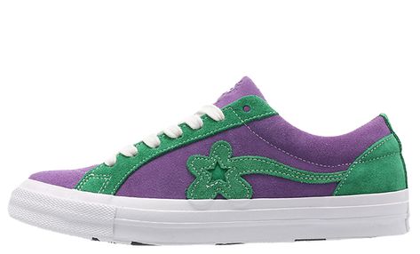 Converse x Tyler The Creator Golf Le Fleur One Star Purple Green Converse X Golf Le Fleur, Tyler The Creator Golf, Star Purple, Tyler The Creator, One Star, Purple Green, Star Fashion, Dates, Converse