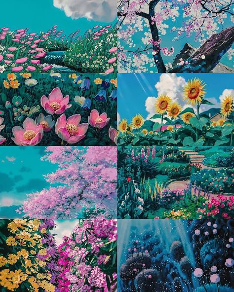 Flowers from Studio Ghibli world look magical ~.~ Ghibli Flowers, Howl And Sophie, Ghibli Artwork, Studio Ghibli Art, Flower Studio, Ghibli Art, Howls Moving Castle, Hello Kitty Wallpaper, Fotografi Potret