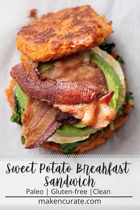 Start your day with this delicious sweet potato breakfast sandwich. This nutrient dense and über-healthy breakfast sandwich will give you the energy you need to tackle your busy day. #healthybreakfast #paleobreakfastsandwich #sweetpotatobreakfastsandwich #bestbreakfastsandwich #bestpaleobreakfastsandwich #sweetpotatobreakfast #eggsandwich #healthybreakfastsandwich #healthyeggsandwich #glutenfreebreakfastsandwich #glutenfreebreakfast Paleo Breakfast Sandwich, Gluten Free Breakfast Sandwich, Pumpkin Pie Mousse, Paleo Sweet Potato Breakfast, Applesauce Recipes, Healthy Breakfast Sandwich, Potato Sandwich, Best Breakfast Sandwich, Breakfast Sandwich Maker