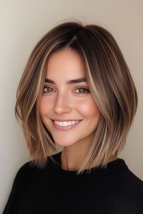 #shorthairstyle #hairinspo #pixiecut #bobhaircut #trendyhair #shorthairdontcare #hairstyleideas #choppybob #modernhair #lowmaintenancehair #effortlesshair #shortandchic #hairgoals #easyhairstyle #shorthairlove Bob Styles For Fine Hair, Warm Honey Highlights, Highlights Bob, Jayne Matthews, Good Haircut, Styles For Fine Hair, Honey Highlights, Short Hairstyles Fine, Chin Length