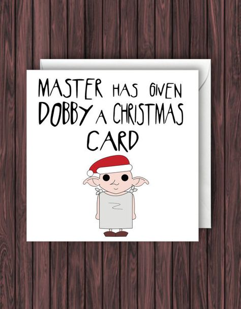 This adorable Dobby card. | 17 Holiday Cards Every "Harry Potter" Fan Wants To Receive Carte Harry Potter, Harry Potter Weihnachten, Harry Potter Birthday Cards, Harry Potter Cards, Harry Porter, Anniversaire Harry Potter, Harry Potter Tattoos, Harry Potter Christmas, Harry Potter Gifts