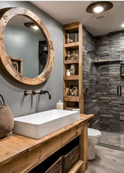 6 Basement Bathroom Ideas On A Budget (with Design Tips) 14 Basement Bathroom Ideas Cheap, Diy Basement Bathroom, Small Basement Bathroom Ideas, Basement Bathroom Ideas, Transitional Basement, Diy Tile Shower, Small Basement Bathroom, Organic Modern Bathroom, Basement Bathroom Design