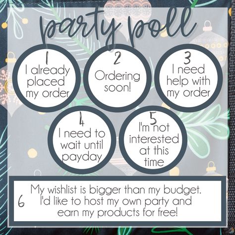 Party Poll! Comment below with the number that describes you!! Or multiple numbers, if they apply. :) 🎁Here's your shopping link- https://www.mythirtyone.com/11138490?pd=12159146 Double Lashes, Interactive Facebook Posts, Lemongrass Spa, Rose Lipstick, Brow Wax, Exfoliating Cleanser, Eyelash Sets, Vendor Events, Beauty Mask