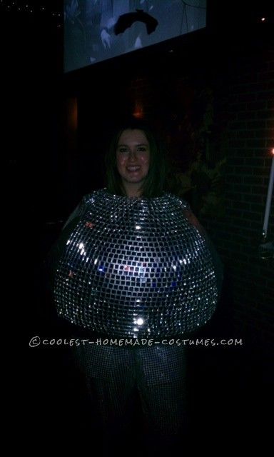 Disco Ball Halloween Costume, Disco Ball Halloween, Make A Disco Ball, Disco Ball Costume, Ball Costume, Clever Costumes, Silver Glitter Heels, Homemade Costumes, Glitter Heels