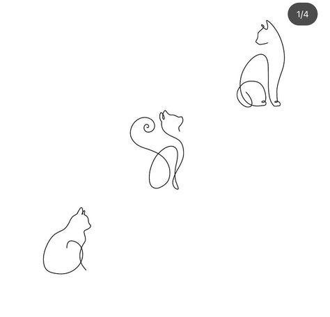 Minimalistic Cat Tattoo Ideas, Simple Cat Line Art Tattoo, Fine Line Tattoo Minimalist Cat, Cat One Line Tattoo, Dainty Cat Tattoo Simple, Line Work Cat Tattoo, Tattoo Chat Minimaliste, Line Art Cat Tattoo, Mini Tattoos Cat