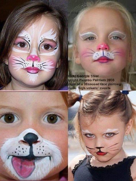 Bunny Face Paint, Bunny Makeup, Girl Face Painting, Animal Makeup, Face Painting Easy, Kids Face Paint, Face Painting Halloween, Face Painting Designs, Kids Makeup