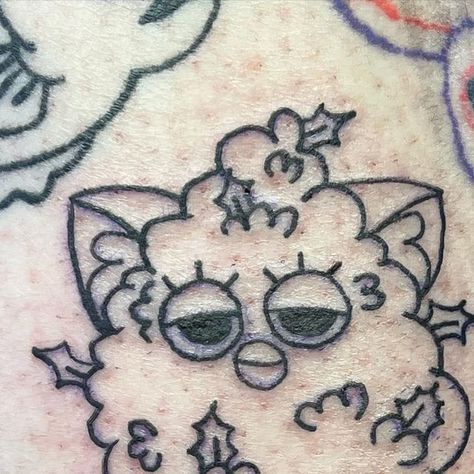 Gene Handley on Instagram: "Little Furby nug for @sicvictattoo today… . . . . . #explorepage #art #fyp #tattoo #apprentice #artisfun #artist #tattooapprentice #furby #nug #420 #furbytattoo" Beanie Baby Tattoo, Webkinz Tattoo, Furby Tattoo, Anti Bear, Furby Art, Cute Halloween Tattoos, Epic Tattoo, Tattoo Apprentice, E Tattoo