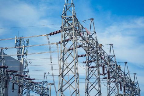 High voltage electric power plant current distribution substation royalty free stock image Maurice Noble, Electrical Substation, Law And Justice, High Line, Electric Power, High Voltage, Power Plant, Stock Images Free, Royalty