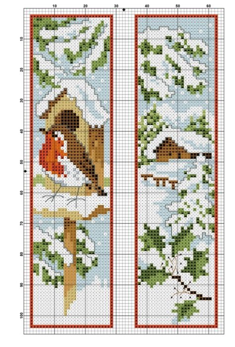 Pola Bordir, Christmas Embroidery Patterns, Xmas Cross Stitch, Winter Cross Stitch, Cross Stitch Christmas Ornaments, Cross Stitch Books, Pola Kristik, Cross Stitch Bookmarks, Cross Stitch Bird