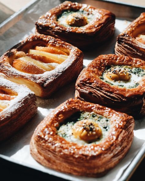 Spinach And Feta Danish, Spinach Danish, Pineapple Danish, Peach Danish, Danish Photography, Danish Breakfast, Breakfast Danish, 2023 Photoshoot, Danish Bakery