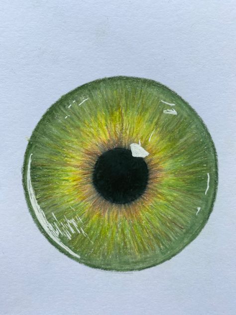 Green Eye Painting Acrylic, Drawing Eyes With Colored Pencils, How To Draw Green Eyes, Colored Pencil Drawing Inspiration, Eye Drawing With Colored Pencils, Sketch Ideas Colored Pencil, Green Eye Painting, Colourful Eye Drawing, Colored Eye Drawing