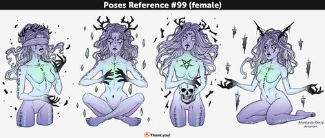 Witch Drawing Base, Ych Poses Creepy, Demon Drawing Base, Magic Ritual, Body Reference Drawing, Poses Reference, Sketch Inspiration, Poses References, Figure Drawing Reference