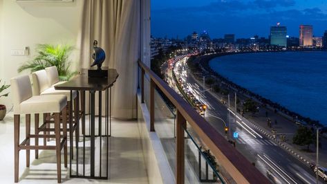 stunning views of Marine Drive Mumbai Apartment, Sea View House, Dream Life Goals, Marine Drive, Apartment View, Arabian Sea, Apartment Interior, Most Expensive, Small Home