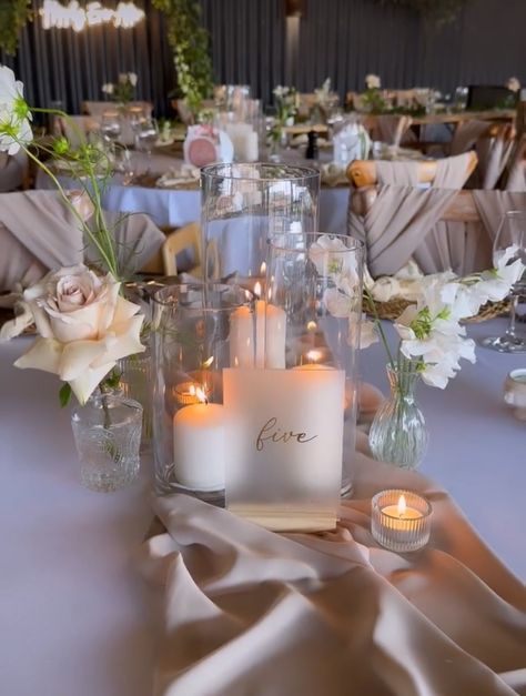 Modern Wedding Centerpieces, Monochromatic Wedding, Wedding Table Setup, Wedding Lookbook, Candle Wedding Centerpieces, Rhode Island Wedding, Wedding Decor Style, France Wedding, Wedding News