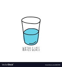 Glass cup with water Royalty Free Vector Image Cup Of Water Illustration, Cup Of Water Drawing, Water Vector, Ui Design Principles, Water Drawing, Vector Sketch, Design Principles, Water Glass, Hand Sketch