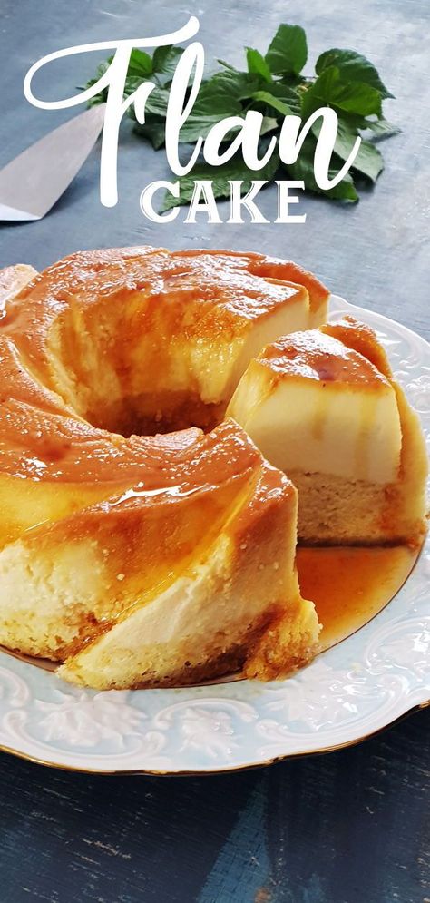 Flan Cake Recipe Bread Pudding Flan Recipe, Flavored Flan Recipe, Flan With Cake, Cuban Flan Cake, Cake Flan Recipe, Bread Flan Recipe, Vanilla Flan Cake Recipe, Flan Cake Recipe Easy, Cheesecake Flan Recipe